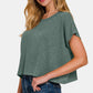 Zenana Round Neck Short Sleeve Crop T-Shirt