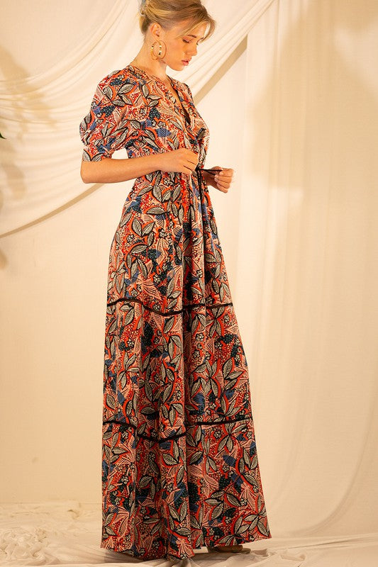 Printed Tassel Maxi Dress