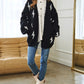 Lightning Bolt Oversized Open Sweater Cardigan