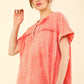 VERY J Nochted Short Sleeve Washed T-Shirt