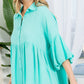 Plus Solid Button Down Blouse