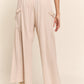 J.NNA Smocked Waist Boho Wide Leg Pants with Pockets