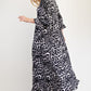 Celeste Full Size Leopard Round Neck Flounce Sleeve Dress