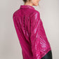 Umgee Sequin Long Sleeve Shirt with Side Chest Pocket