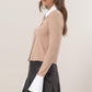 HYFVE Collared Contrast Button Down Crop Knit Cardigan