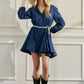 Solid Flare Shirt Dress Krd4190