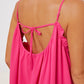 Double Take Full Size Ruffle Trim Tie Back Cami Jumpsuit with Pockets