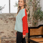 Sew In Love Full Size Color Block Drop Shoulder Sweater