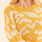 And The Why Full Size Textured Pattern Contrast Sweater