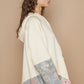 POL Floral Patchwork Distressed Drawstring Hoodie