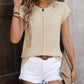 Rolled Cap Sleeve Round Neck Sweater Vest