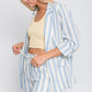 Love Tree Linen Woven Striped Blazer