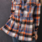 Multicolor Plaid Button Down Ruffled Shirt Jacket