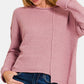 Zenana Asymmetric Hem Drop Shoulder Sweater