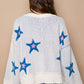 POL Long Sleeve Star Patch Sweater