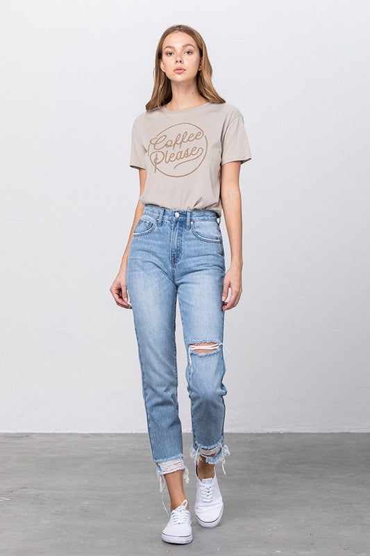 High Waist Tapered Jeans