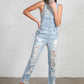 Heavy Distressed Straight Fit Overall