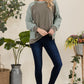 Celeste Full Size High-Low Contrast Round Neck Sweatshirt