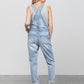 Patch Pocket Ripped Denim Overalls