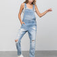 Patch Pocket Ripped Denim Overalls