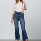 High Stretch Frayed Hem Crop Jeans