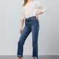 High Stretch Frayed Hem Crop Jeans