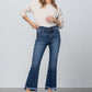 High Stretch Frayed Hem Crop Jeans