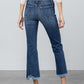 High Stretch Frayed Hem Crop Jeans