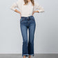 High Stretch Frayed Hem Crop Jeans