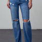 High Rise Straight Ankle Jeans