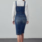 Suspenders Denim Skirt