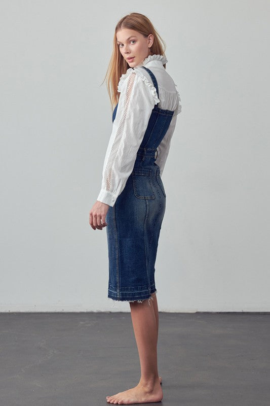 Suspenders Denim Skirt