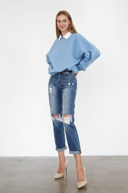 High Rise Girlfriend Jeans