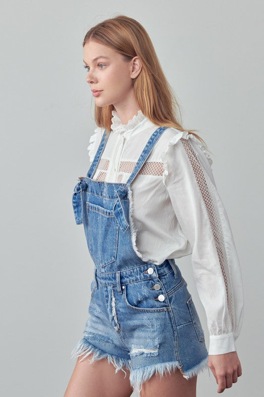 Frayed Overall Romper