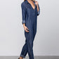 Collared Button Front Tencel Jumpsuit