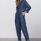 Collared Button Front Tencel Jumpsuit