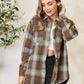 Double Take Plaid Dropped Shoulder Shirt