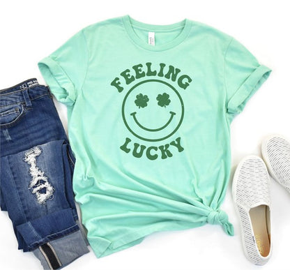 Shamrock Smile Feeling Lucky Graphic Tee