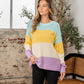 Sew In Love Full Size Color Block Exposed Seam Sweater