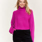 Mock neck wide sleeves top JJK50507