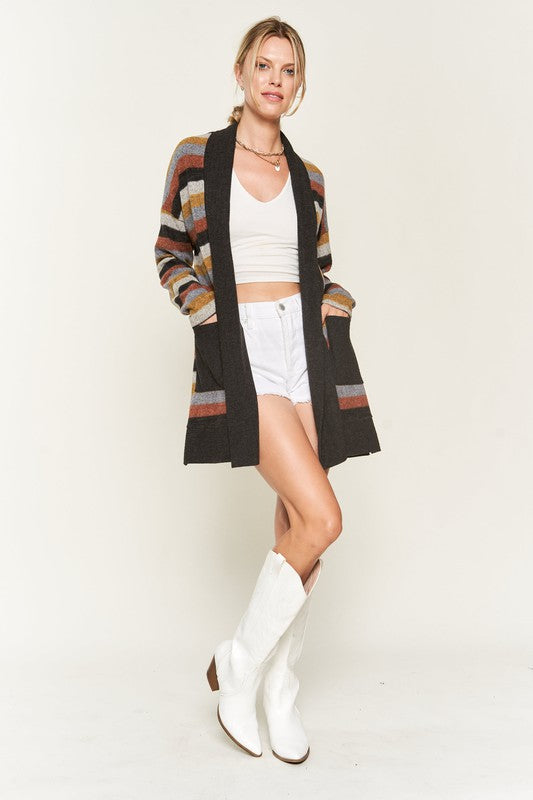 Multi Color Stripe Cardigan