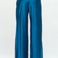 Stretch Satin Pants w/ Elastic Waist and Pockets