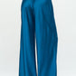 Stretch Satin Pants w/ Elastic Waist and Pockets