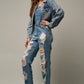 Heavy Distressed Straight Fit Overall