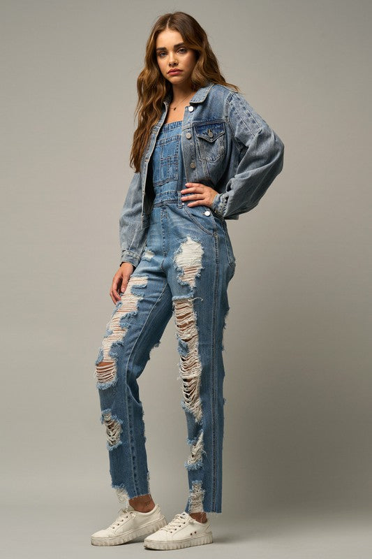 Heavy Distressed Straight Fit Overall