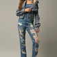 Heavy Distressed Straight Fit Overall