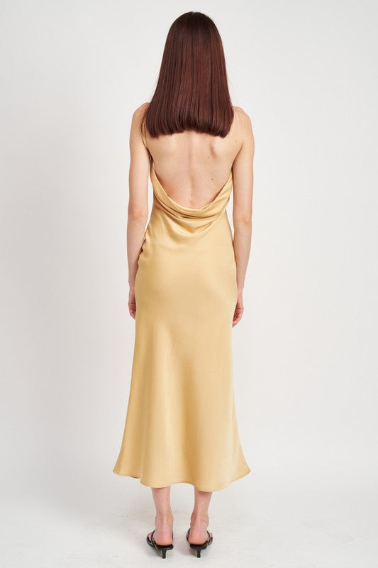 Satin Maxi Bias Dress