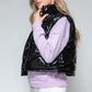 Snobbish Zip Up Turtleneck Shiny Quilted Vest