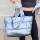 Metallic Puffer Tote