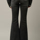 Elastic Banded Long Frayed Flare Jeans